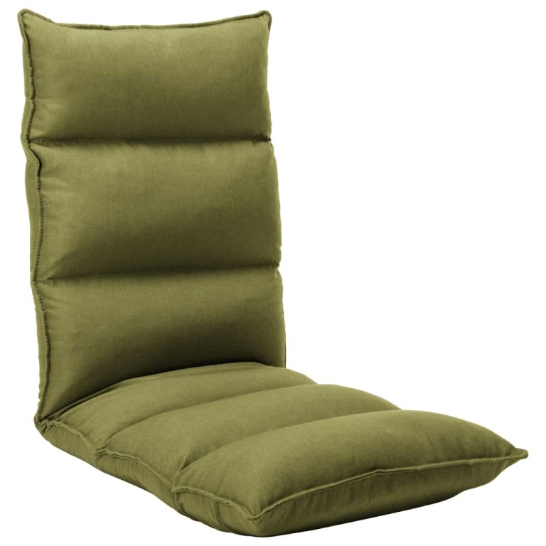 Scaun de podea pliabil, verde, material textil