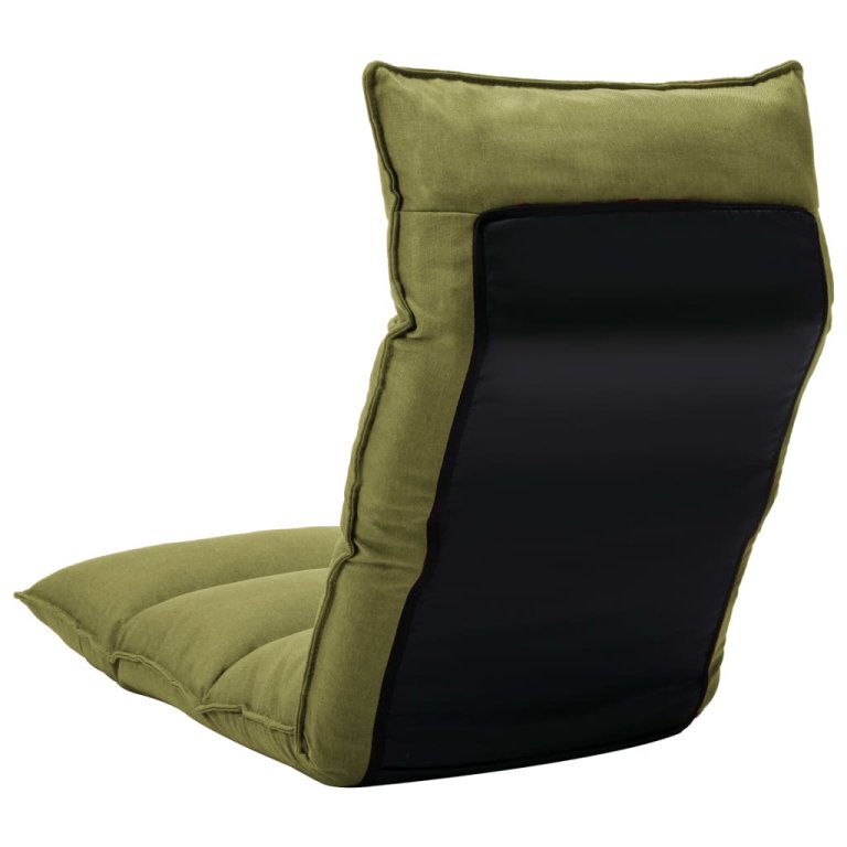 Scaun de podea pliabil, verde, material textil