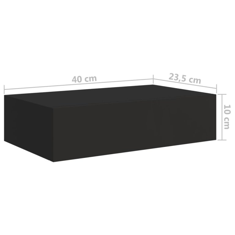 Dulap de perete cu sertare, negru, 40x23,5x10 cm, MDF