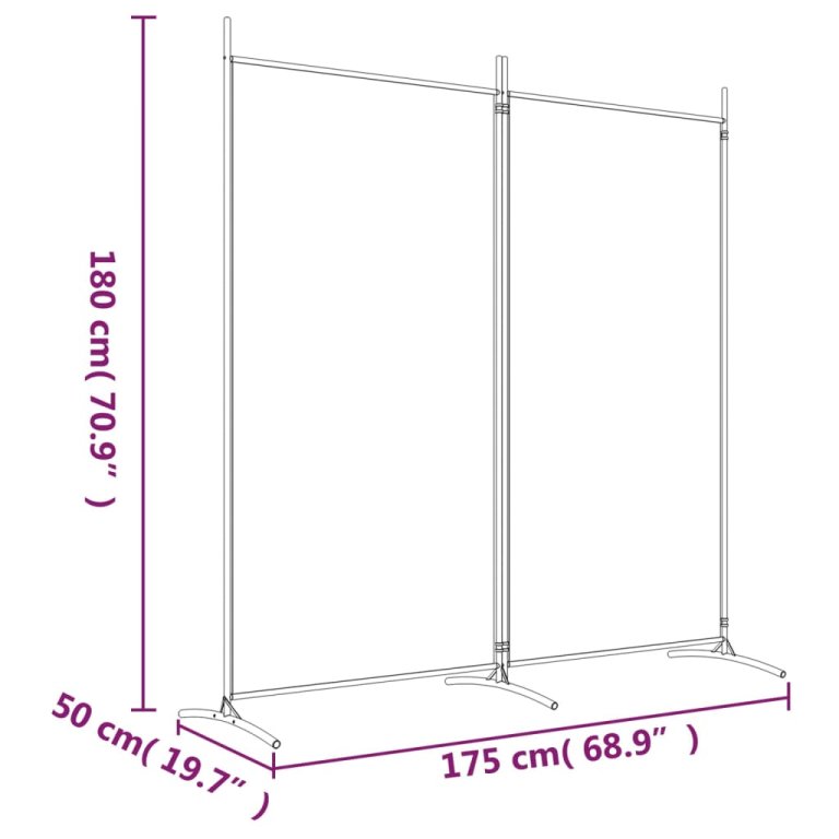 Paravan de cameră cu 2 panouri, antracit, 175x180 cm