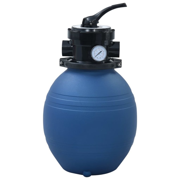 Filtru cu nisip pentru piscină supapă 4 poziții albastru 300 mm