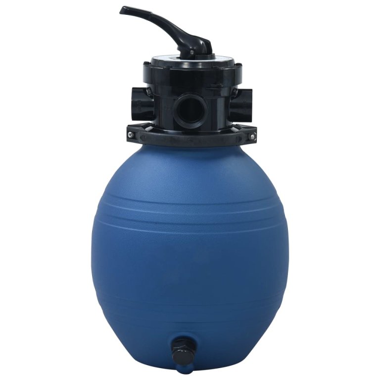 Filtru cu nisip pentru piscină supapă 4 poziții albastru 300 mm