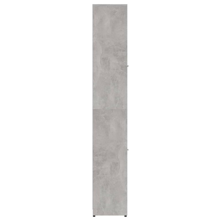 Dulap de baie, gri beton, 30x30x183,5 cm, lemn prelucrat