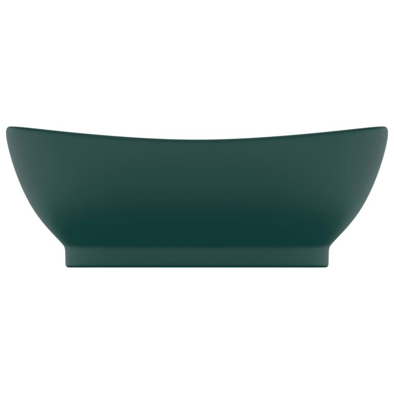 Chiuvetă lux preaplin verde închis mat 58,5x39 cm ceramică oval