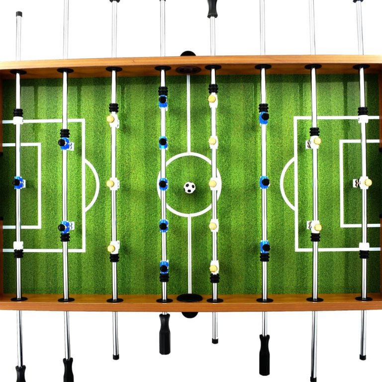 Masă de fotbal, maro deschis/negru, 140x74,5x87,5cm, oțel, 60kg