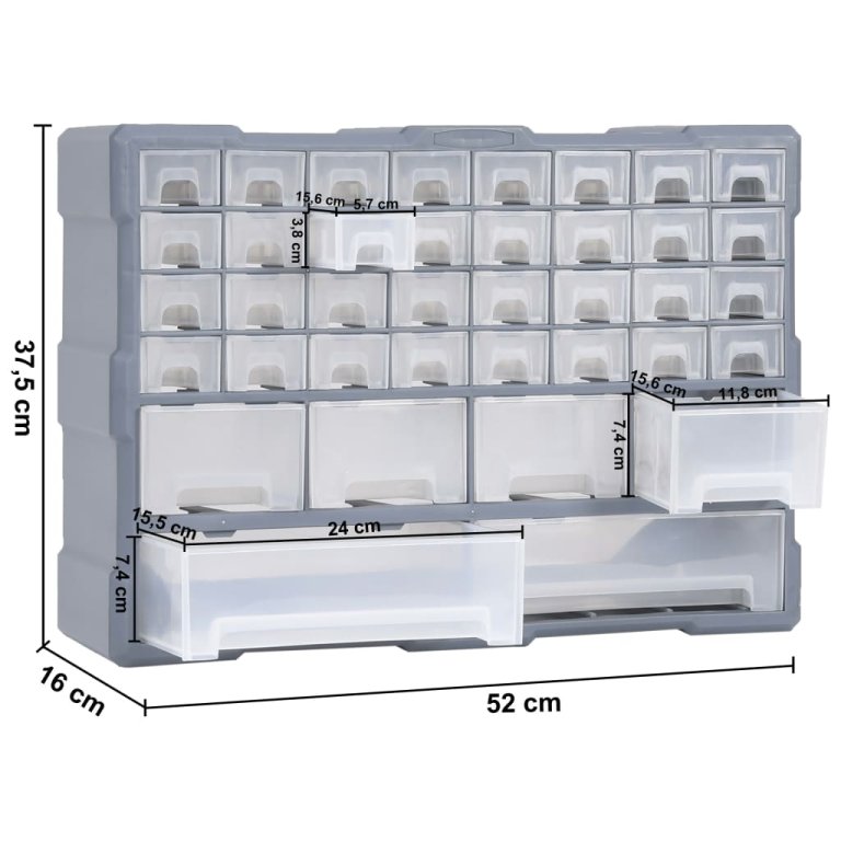 Organizator cu 38 de sertare, 52 x 16 x 37,5 cm