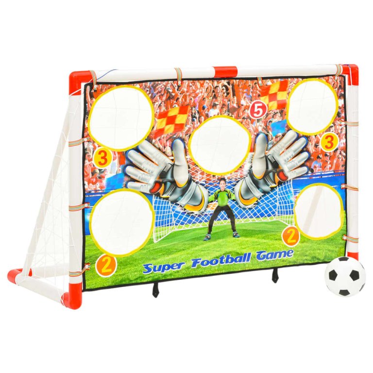 Set poartă de fotbal copii cu perete de poartă 120x51x77,5 cm