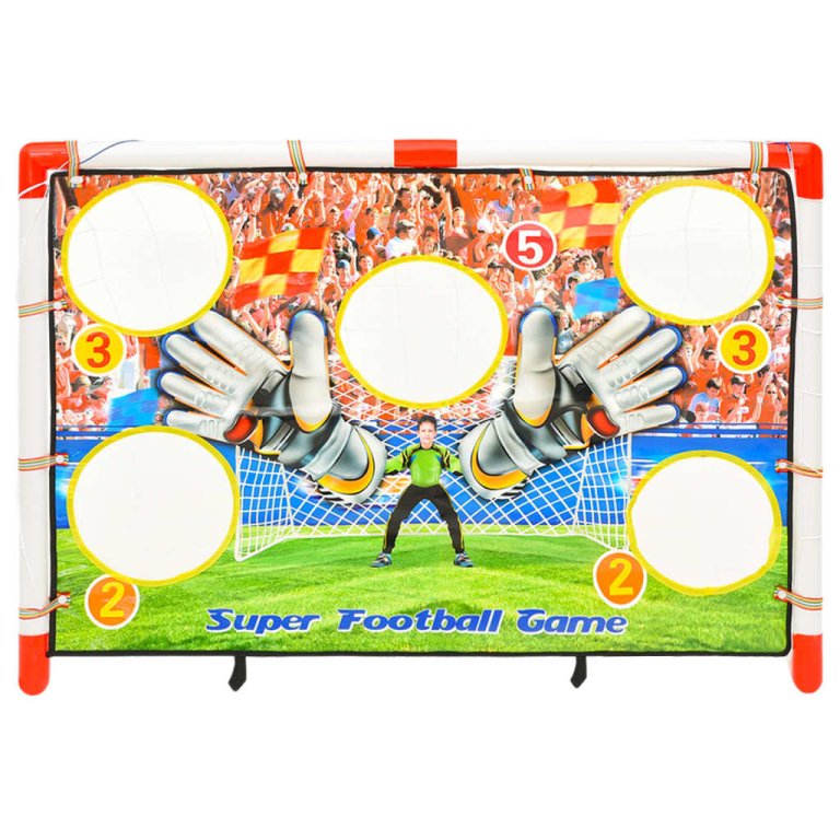 Set poartă de fotbal copii cu perete de poartă 120x51x77,5 cm