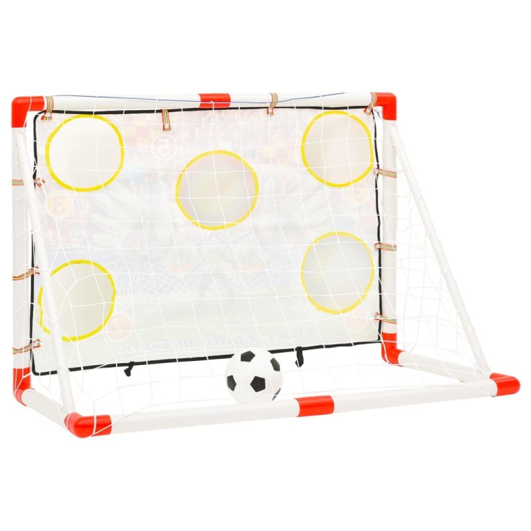 Set poartă de fotbal copii cu perete de poartă 120x51x77,5 cm