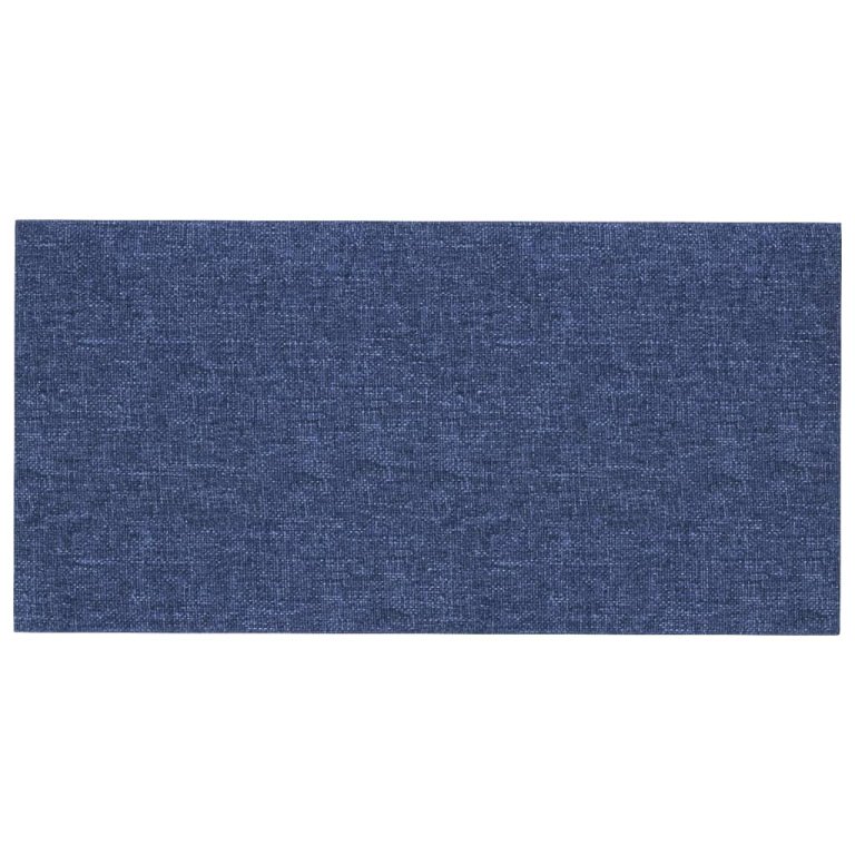 Panouri de perete, 12 buc., albastru, 30x15 cm, textil, 0,54 m²