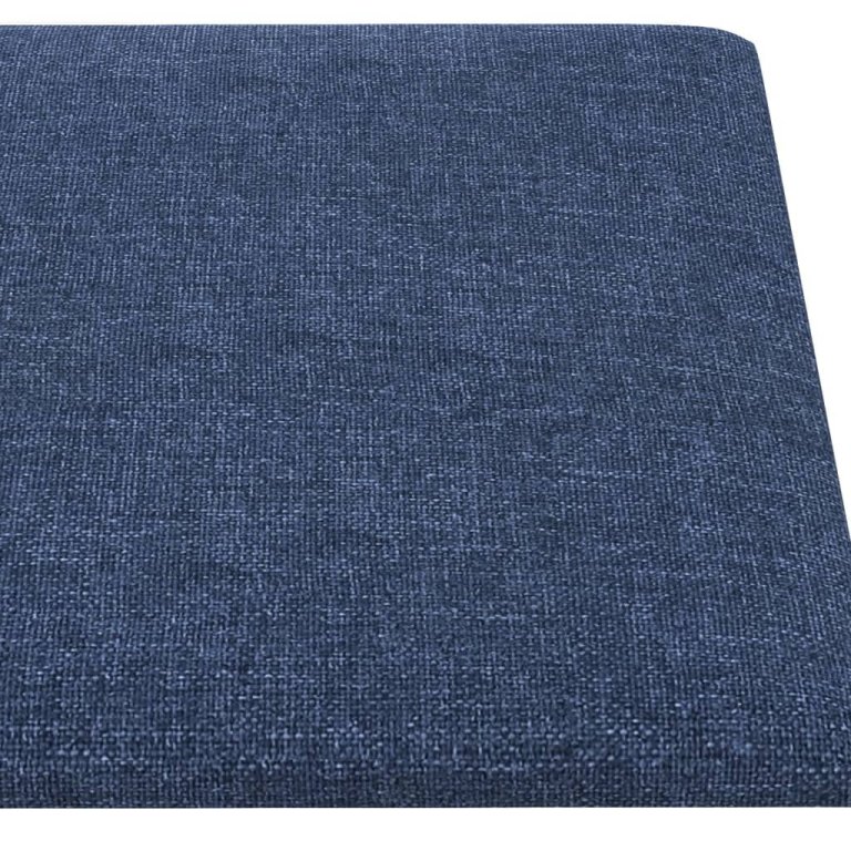 Panouri de perete, 12 buc., albastru, 30x15 cm, textil, 0,54 m²