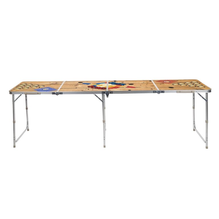 HI Masă Beer Pong pliabilă, 240x60x55 cm, MDF și aluminiu