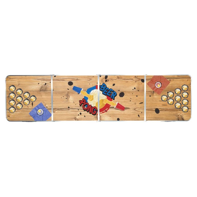 HI Masă Beer Pong pliabilă, 240x60x55 cm, MDF și aluminiu