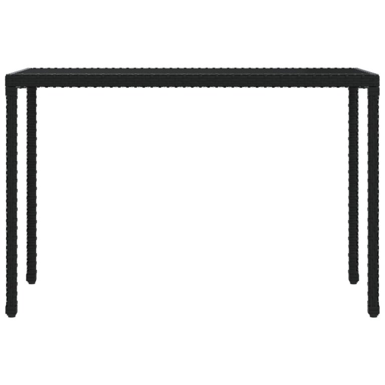 Set mobilier de grădină cu perne, 6 piese, negru, poliratan