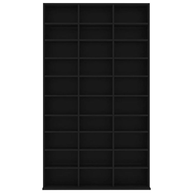 Dulap pentru CD-uri, negru, 102x16x177,5 cm, lemn compozit