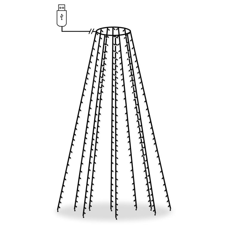 Instalație lumini brad de Crăciun cu 300 LED-uri, 300 cm