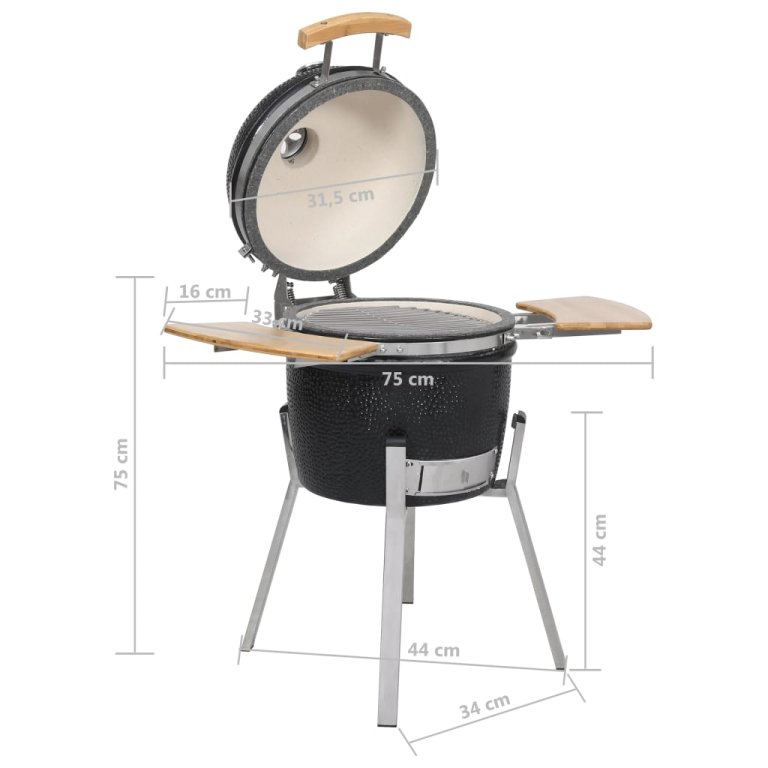 Grătar cu afumătoare Kamado, 76 cm, ceramică