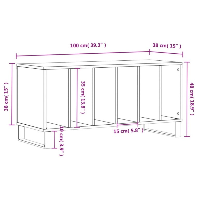 Dulapuri pentru discuri alb lucios 100x38x48 cm, lemn prelucrat