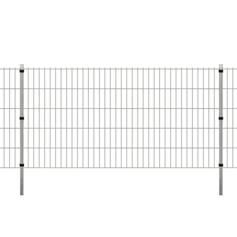 Stâlpi de gard, 10 buc., argintiu, 150 cm, oțel galvanizat