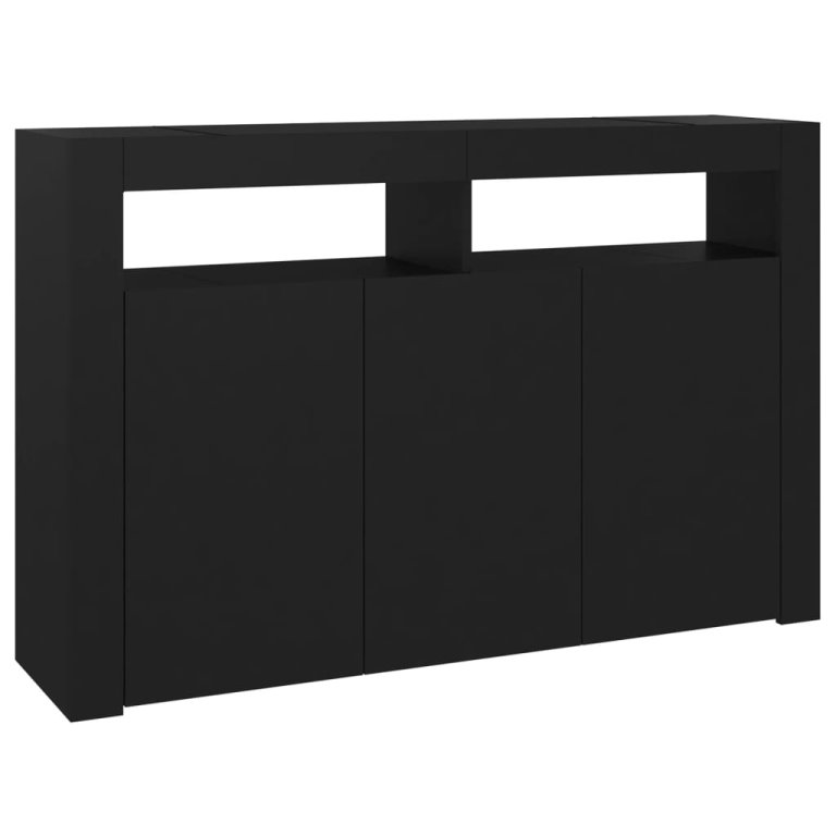 Servantă cu lumini LED,negru , 115,5x30x75 cm