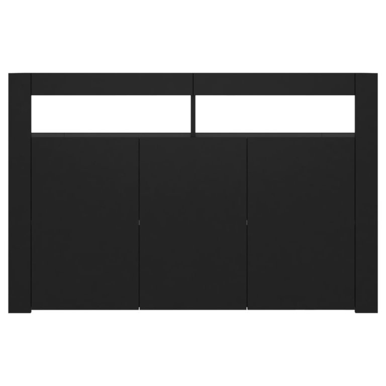 Servantă cu lumini LED,negru , 115,5x30x75 cm