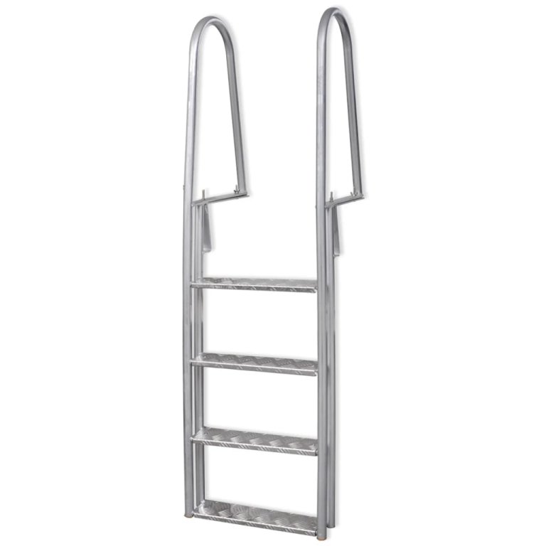 Scară amdocare/piscină cu 4 trepte, aluminiu, 167 cm