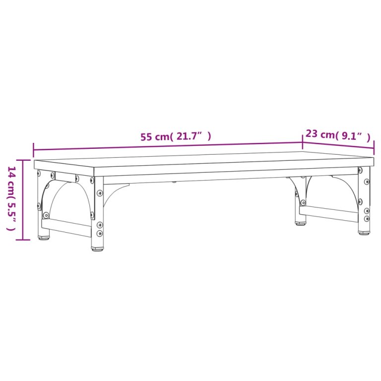 Suport pentru monitor, negru, 55x23x14 cm, lemn compozit