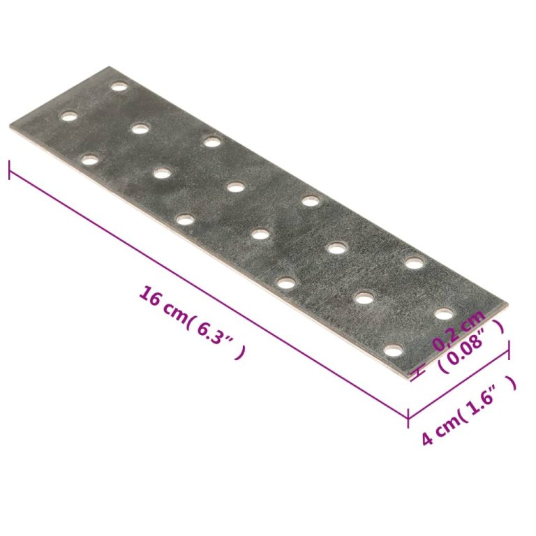 Plăci perforate, 60 buc., 2 mm, 160x40 mm, oțel galvanizat