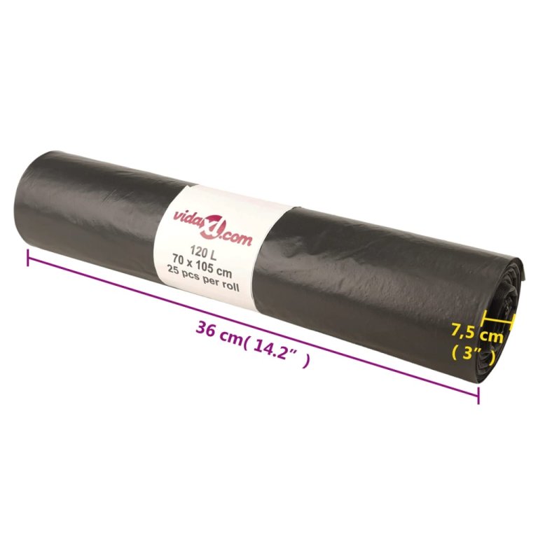 Saci de gunoi 250 buc. negru 120 L