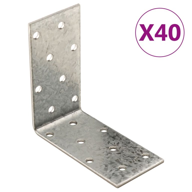 Suporturi unghiulare 40 buc. 2 mm 80x40x80 mm oțel galvanizat