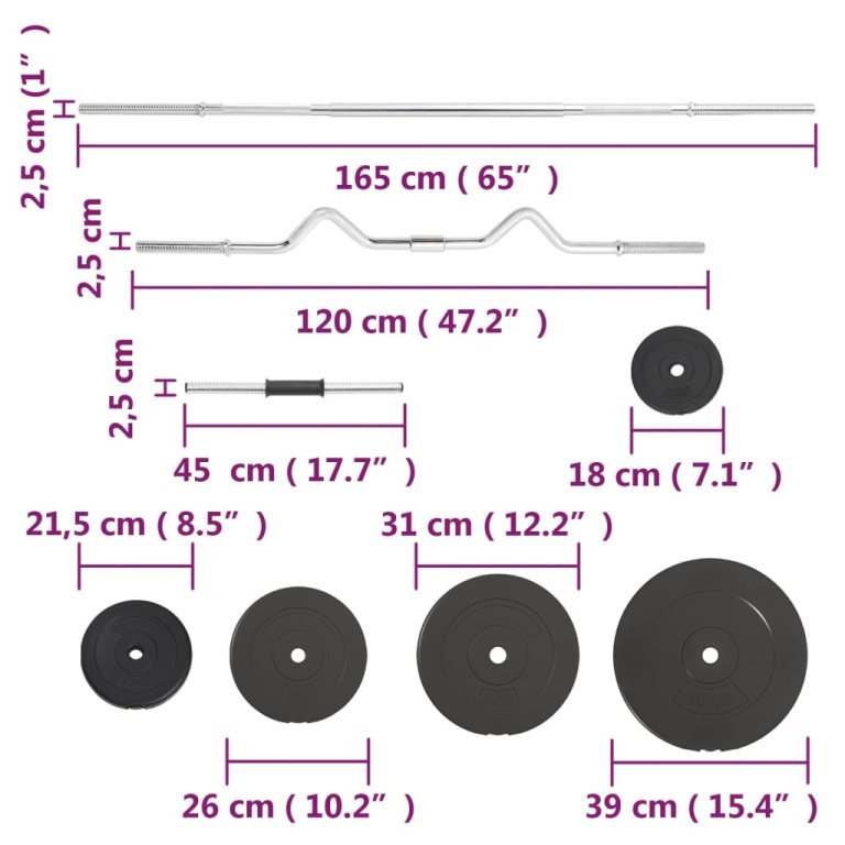 Set de halteră și gantere cu plăci de greutate, 90 kg