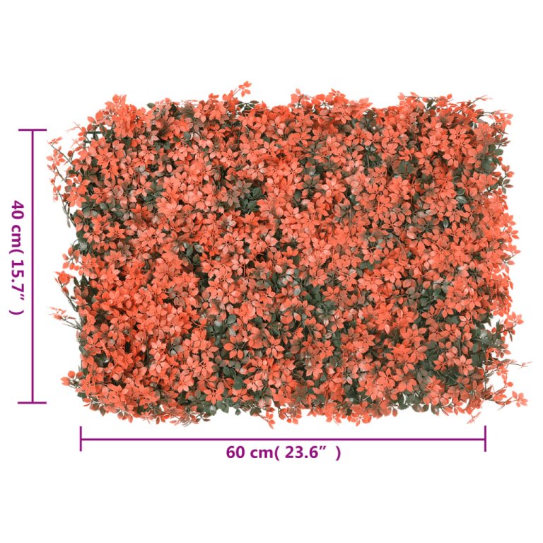   Gard din frunze arțar artificiale 24 buc roșu deschis 40x60 cm