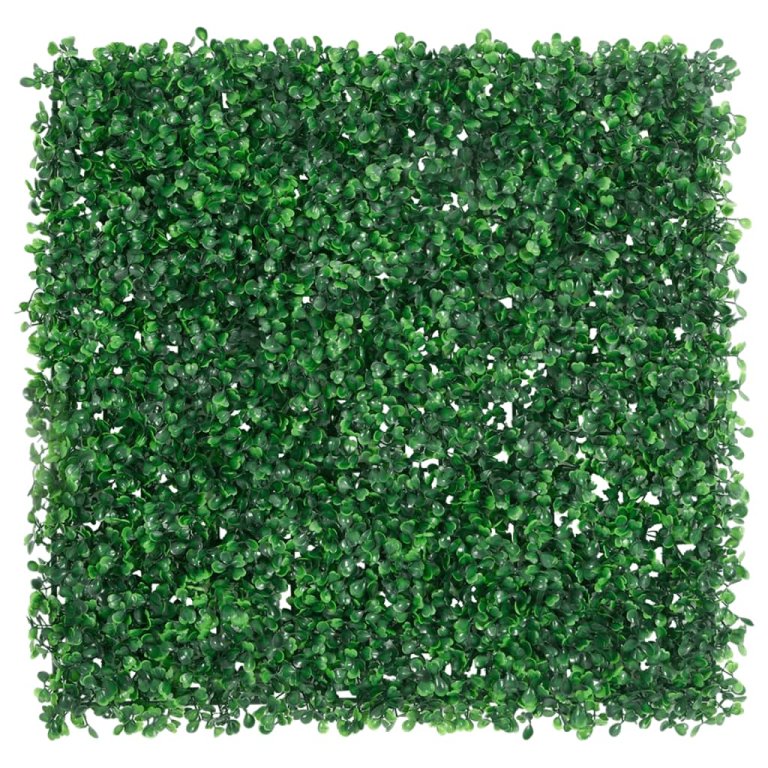 Gard din frunze de arbust artificiale, 6 buc., verde, 50x50 cm