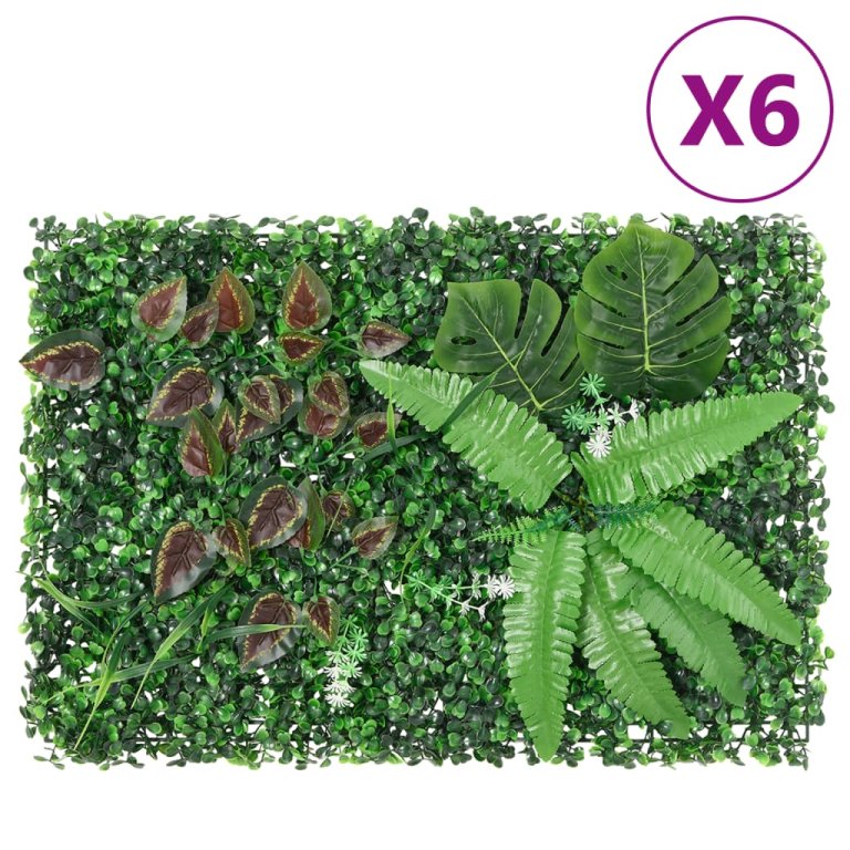   Gard din plante artificiale, 6 buc., verde, 40x60 cm