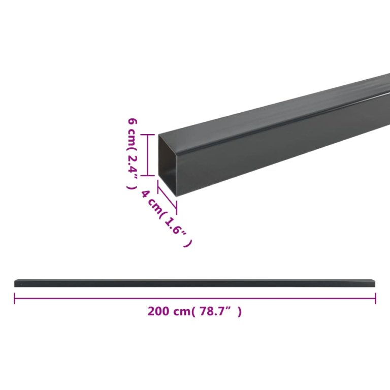 Stâlpi gard de grădină, 30 buc., gri, 200 cm, oțel