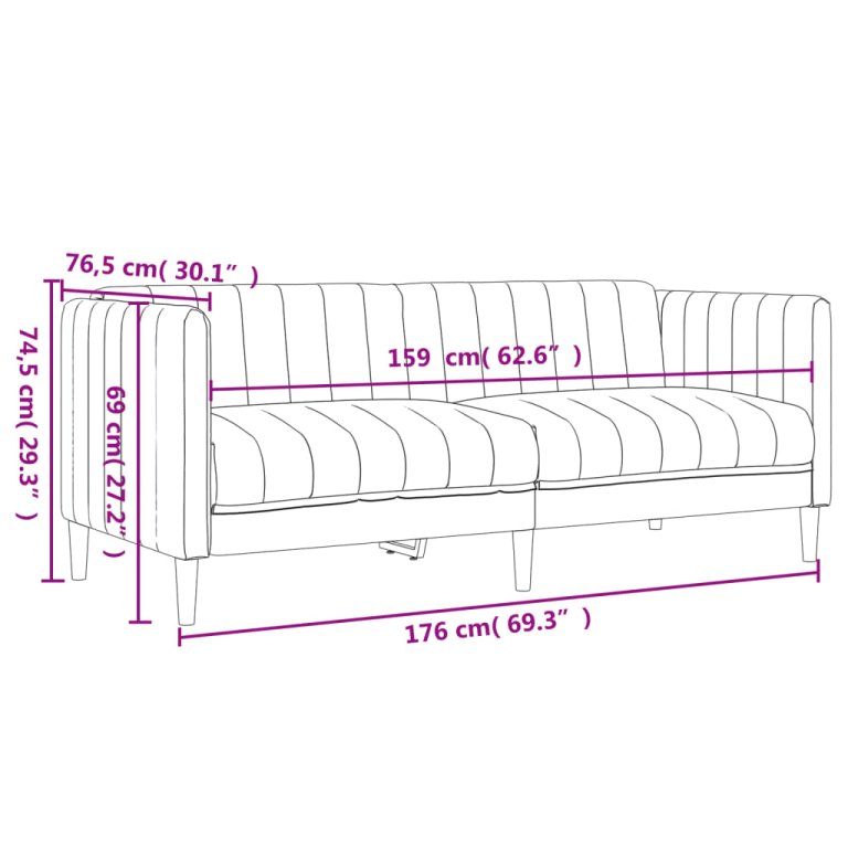 Set de canapele, 2 piese, gri închis, material textil