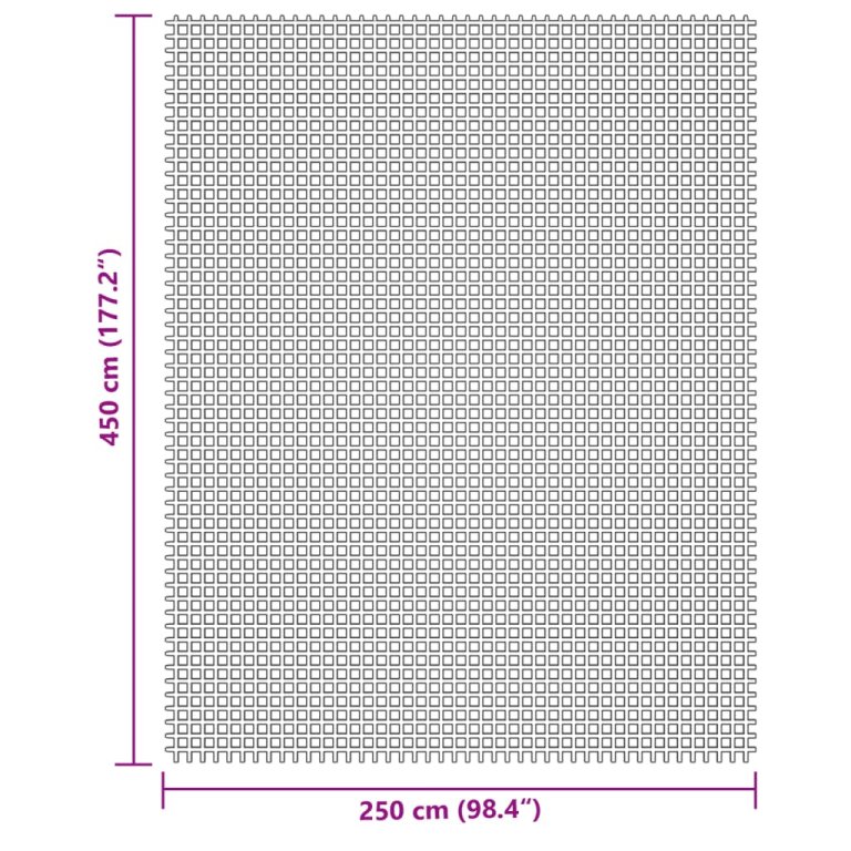 Covoraș de camping, gri deschis, 4,5x2,5 m