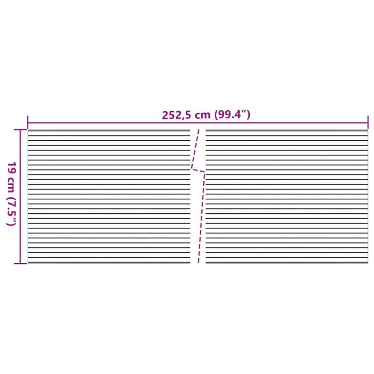 Paravane de grădină, 10 buc., negru, 252,5x19 cm, PVC