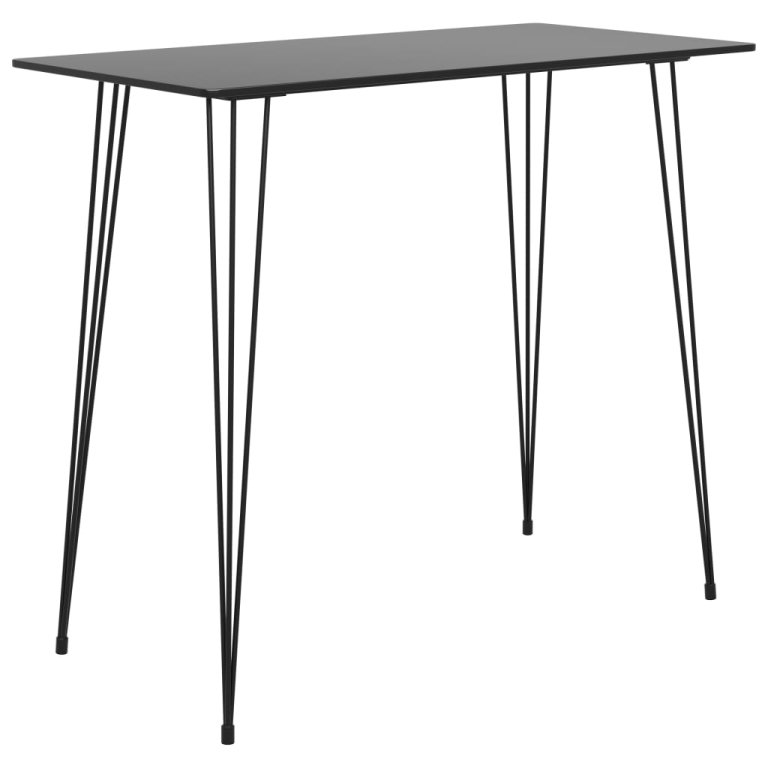 Set mobilier de bar, 5 piese, negru și gri