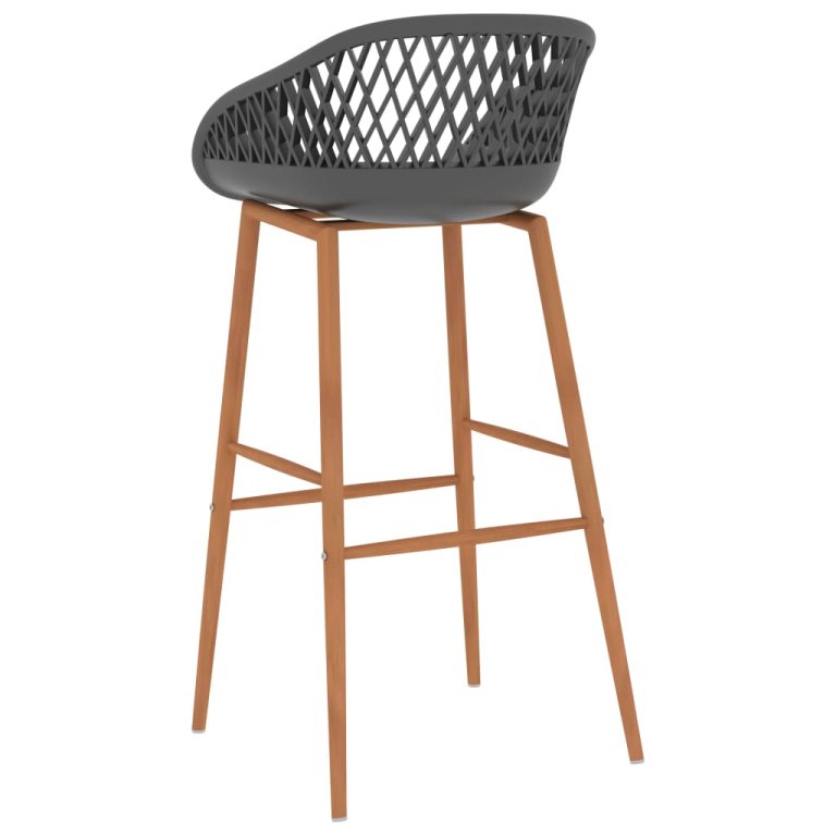 Set mobilier de bar, 5 piese, negru și gri