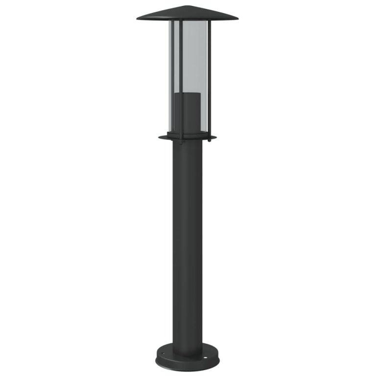 Lampă exterioară de podea, negru, 60 cm, oțel inoxidabil