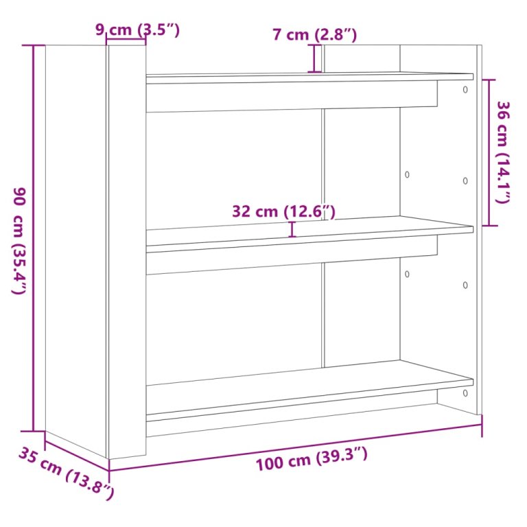 Masă consolă, gri beton, 100x35x90 cm, lemn prelucrat