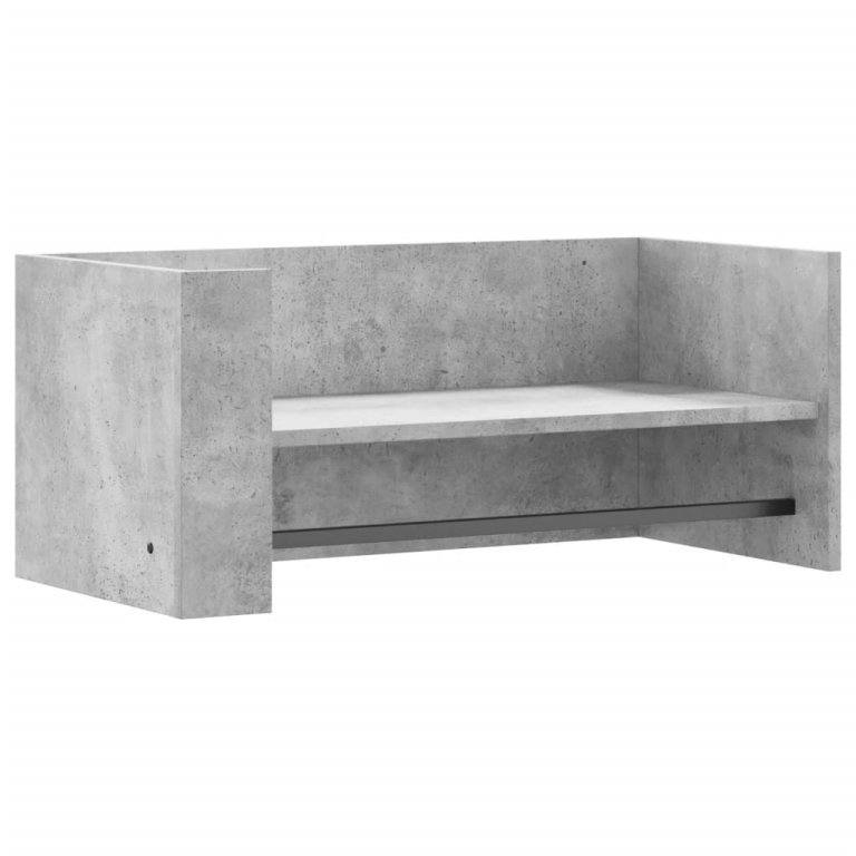 Raft de perete, gri beton, 70,5x35x30,5 cm, lemn prelucrat