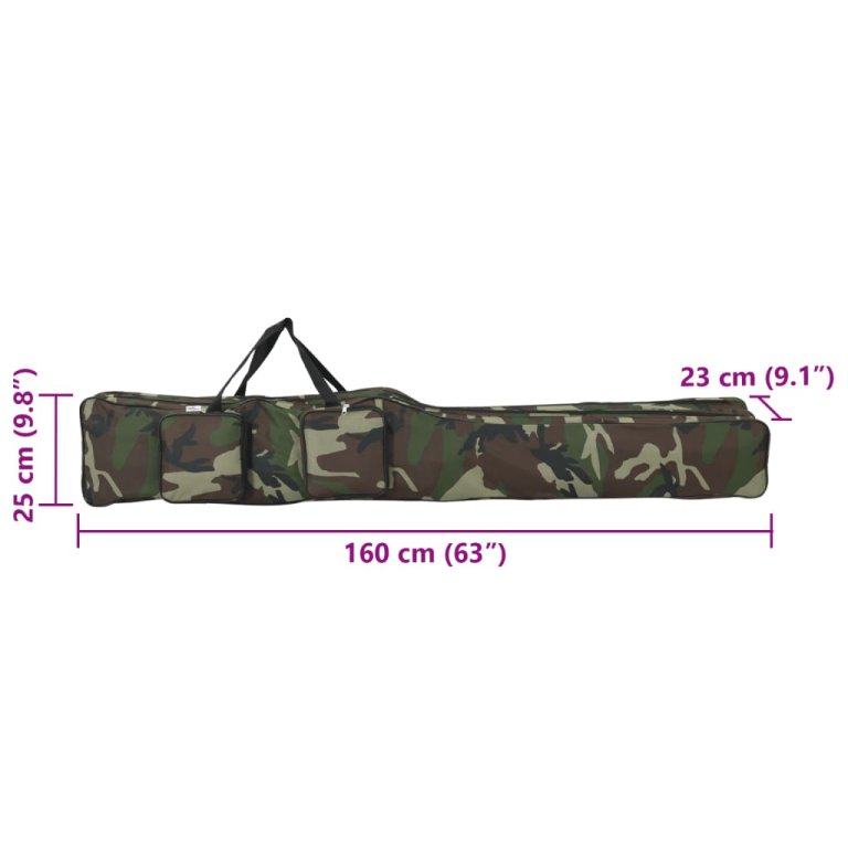 Geantă pentru undiță, verde camuflaj, 160 cm, țesătură oxford