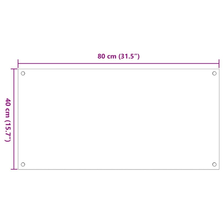 Panou antistropi bucătărie 2 buc. alb 80x40cm sticlă securizată