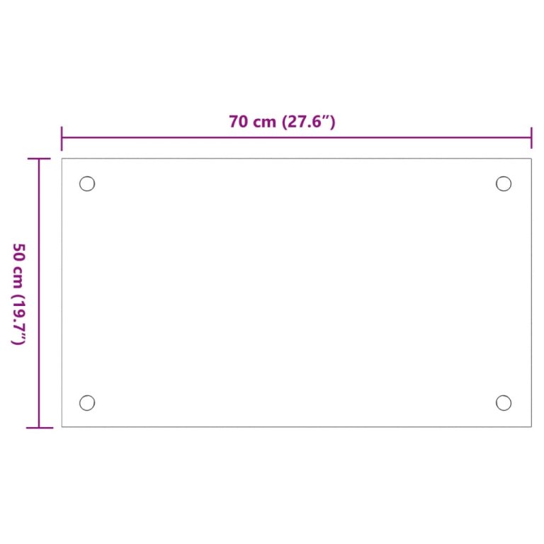 Panou antistropi bucătărie 2 buc. transparent 70x50 cm sticlă