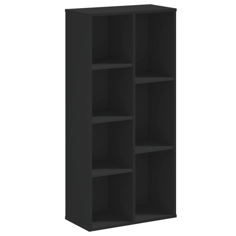 Bibliotecă, negru, 50x25x105 cm, lemn prelucrat