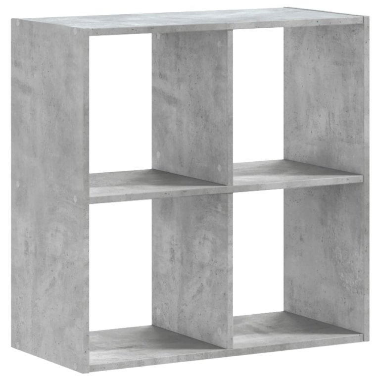 Bibliotecă, gri beton, 68,5x32x68,5 cm, lemn prelucrat