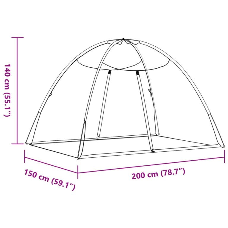 Plasa țânțari Mongolia cu uși, 220 ochiuri negru 200x150x140 cm