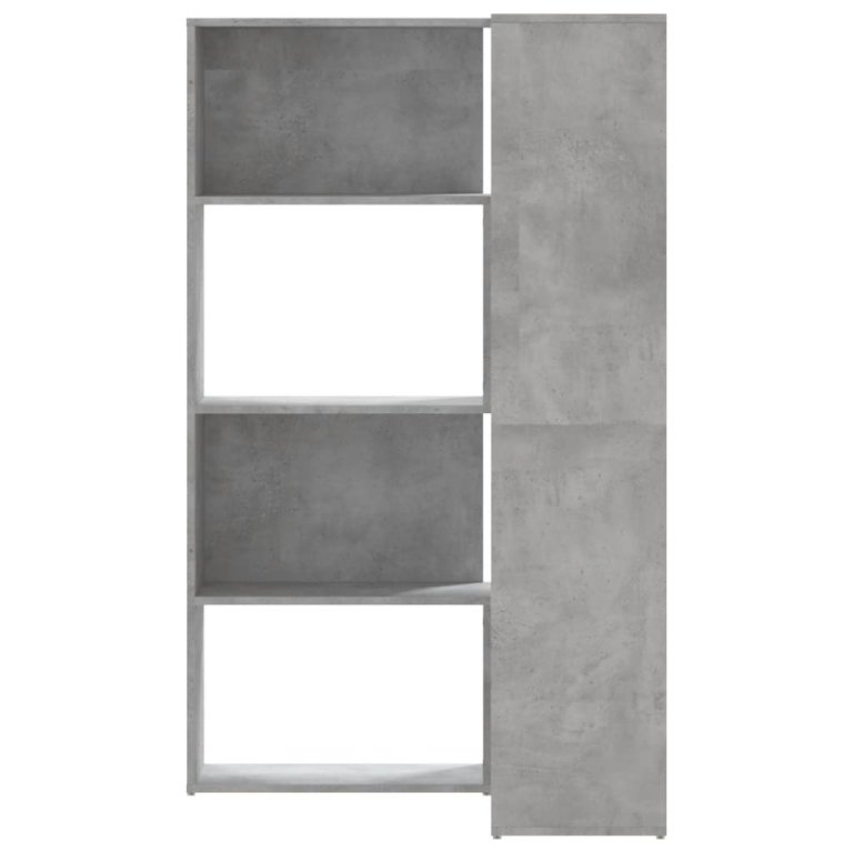 Bibliotecă 4 niveluri gri beton 85x85x140 cm lemn prelucrat